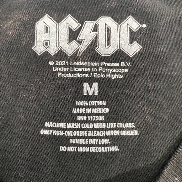 AC/DC Black Sleeveless T-Shirt M 100% Cotton Distressed Rock Band Tee unisex gru - Picture 3 of 7